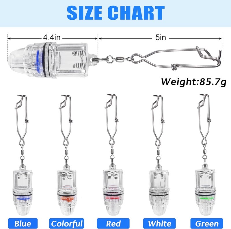 Shaddock Fishing Deep Drop LED Fishing Light, 4.3 Inch Waterproof Super Bright Underwater Fish Attracting Lamp with Clip for Swordfish Tilefish Halibut Tuna Night Fishing 2,100 ft - Image 4